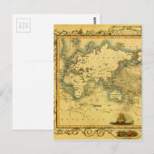 Alte antike Weltkarte Postkarte (Vorne/Hinten)