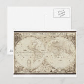 Alte, antike Weltkarte Postkarte (Vorne/Hinten)