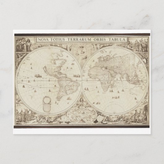 Alte, antike Weltkarte Postkarte (Vorderseite)