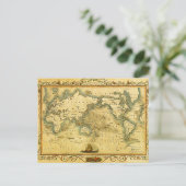 Alte antike Weltkarte Postkarte (Stehend Vorderseite)