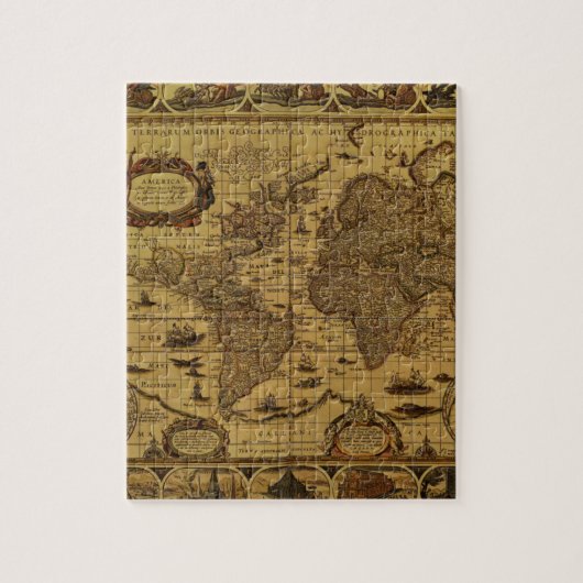 Alte antike Weltkarte Puzzle (Vertikal)