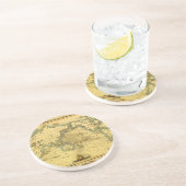 Alte antike Weltkarte Sandstein Untersetzer (Seite)