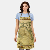 Alte antike Weltkarte Schürze (Getragen)