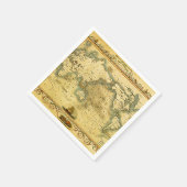 Alte antike Weltkarte Serviette (Ecke)