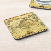 Alte antike Weltkarte Untersetzer (Linke Seite)