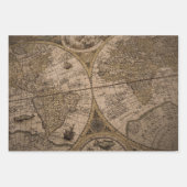 Alte antike Weltkarten-Blatt Geschenkpapier Set (Vorderseite 3)