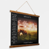 Alte antike Zugmaschine auf dem Gebiet der Bauern Wandteppich Mit Holzrahmen (Gewinkelt)