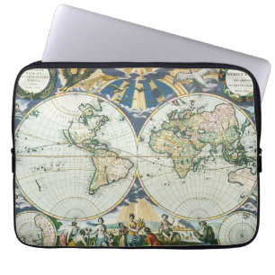 Alte Antiquitäten Weltkarte von Pieter Goos, 1666 Laptopschutzhülle