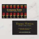 Alte Antiquitätenbuchhandlung Buchhändler-Visitenk Visitenkarte (Vorne/Hinten)