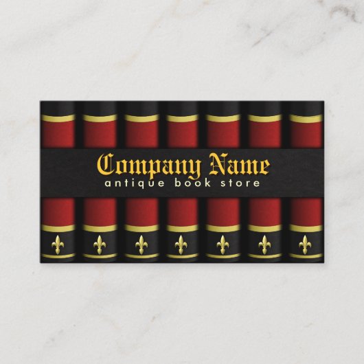 Alte Antiquitätenbuchhandlung Buchhändler-Visitenk Visitenkarte (Vorderseite)