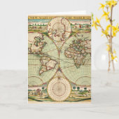 Alte Antiquitätenkarte Weltkarte Karte (Gelbe Blume)