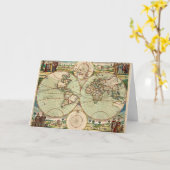 Alte Antiquitätenkarte Weltkarte Karte (Gelbe Blume)