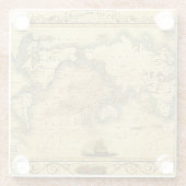 Alte Antiquitätenwelt Lithograf Glasuntersetzer (Rückseite)