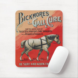 Alte Anzeige für Bickmore's Gall Cure für Pferde. Mousepad