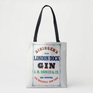 Alte Anzeige für Bininger's Old London Dock Gin Tasche