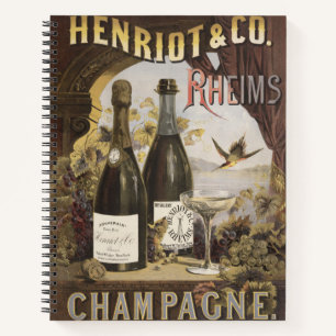 Alte Anzeige für Henriot & Co. Rheims Champagner Notizblock