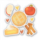 Alte Apfelkuchen und Zutaten Aufkleber (Vorderseite)