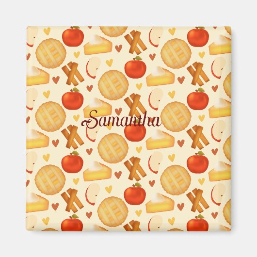 Alte Apfelkuchen und Zutaten Magnet (Vorne)