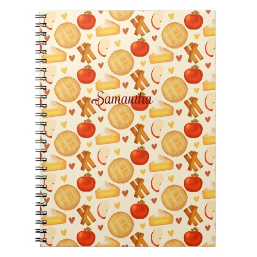 Alte Apfelkuchen und Zutaten Notizblock (Vorderseite)