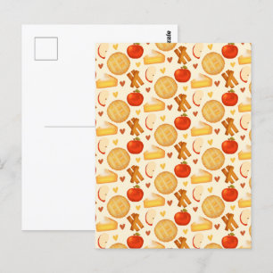 Alte Apfelkuchen und Zutaten Postkarte