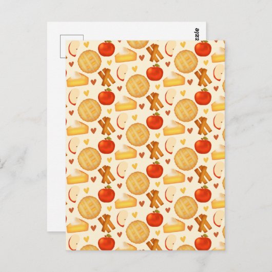 Alte Apfelkuchen und Zutaten Postkarte (Vorne/Hinten)