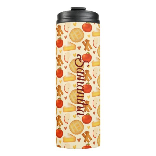 Alte Apfelkuchen und Zutaten Thermosbecher (Vorderseite)