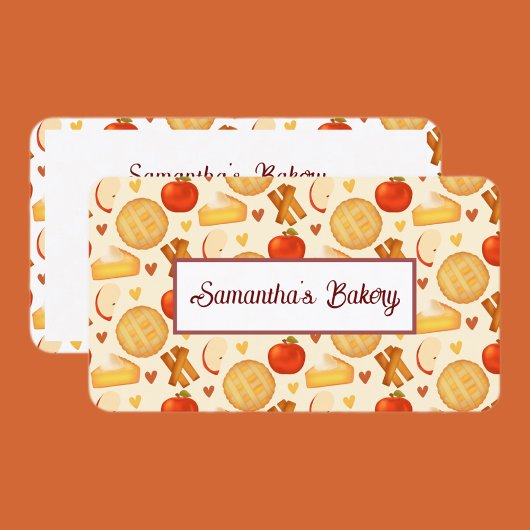 Alte Apfelkuchen und Zutaten Visitenkarte