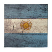 alte argentinische Holzflagge; Fliese (Vorderseite)