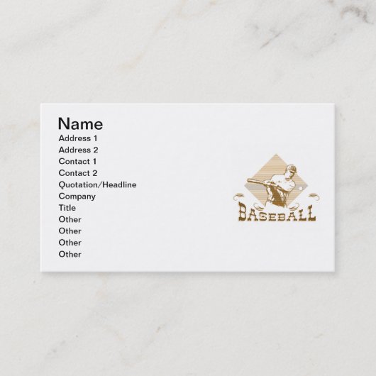 Alte Art-Baseball-T - Shirts und Geschenke Visitenkarte (Vorderseite)