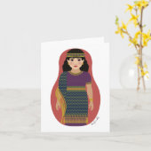 Alte assyrische Matryoshka-Karte Karte (Gelbe Blume)