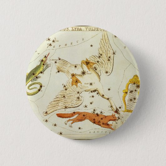Alte Astronomie, Sternenkarte der Sternbilder Map Button (Vorderseite)