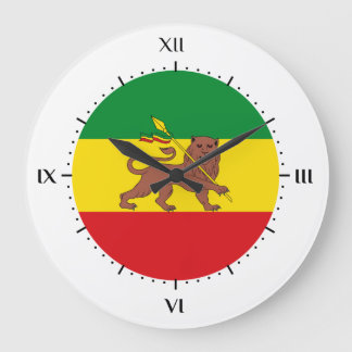 Alte äthiopische Flagge Große Wanduhr