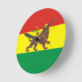 Alte äthiopische Flagge mit dem Löwen Juda Runde Wanduhr (Winkel)