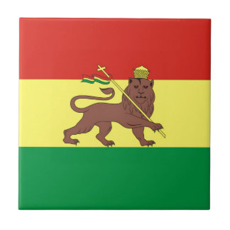 Alte äthiopische Flagge mit Löwe von Judah Fliese