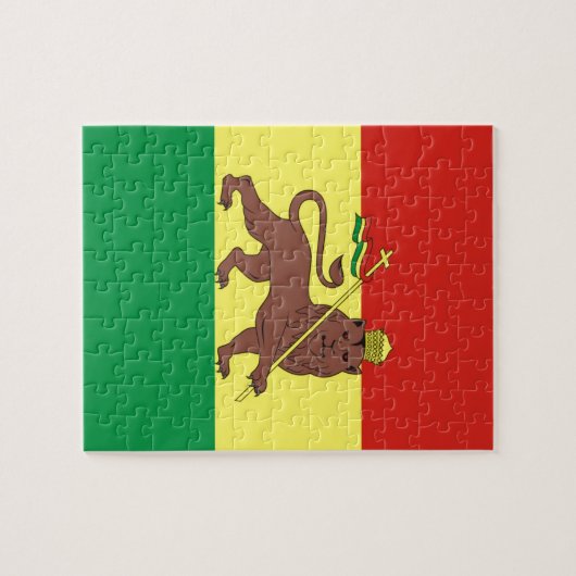 Alte äthiopische Flagge mit Löwe von Judah Puzzle (Horizontal)