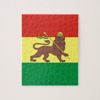 Alte äthiopische Flagge mit Löwe von Judah Puzzle