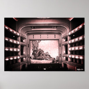 Alte Aufnahme der Staatsoper Wien in Österreich vo Poster