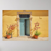 Alte, authentische grüne Türen in Nikosia Zypern Poster (Vorne)