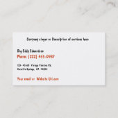 Alte Auto-Reparaturwerkstatt - Wiederherstellungen Visitenkarte (Rückseite)