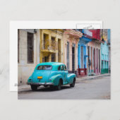 Alte Autos auf den Straßen von Havanna Postkarte (Vorne/Hinten)