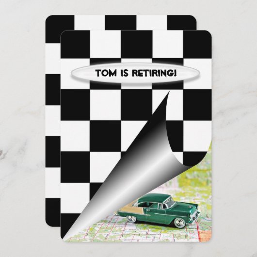 Alte Autos Einladung (Vorne/Hinten)