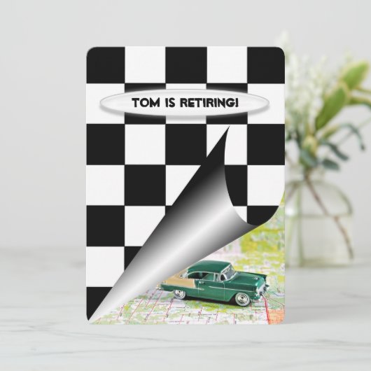 Alte Autos Einladung (Stehend Vorderseite)