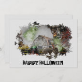 *~* ALTE BARN SPOOKY BARN GHOST HALLOWEEN KARTE (Vorne/Hinten)