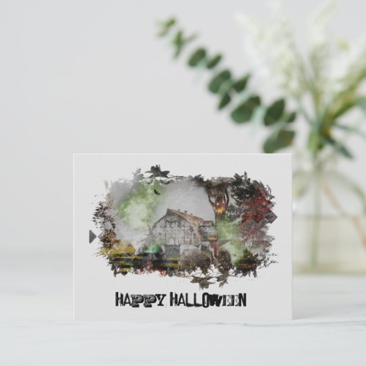 *~* ALTE BARN SPOOKY BARN GHOST HALLOWEWEE Postkar Postkarte (Stehend Vorderseite)