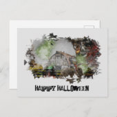*~* ALTE BARN SPOOKY BARN GHOST HALLOWEWEE Postkar Postkarte (Vorne/Hinten)