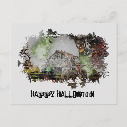 *~* ALTE BARN SPOOKY BARN GHOST HALLOWEWEE Postkar Postkarte (Vorderseite)