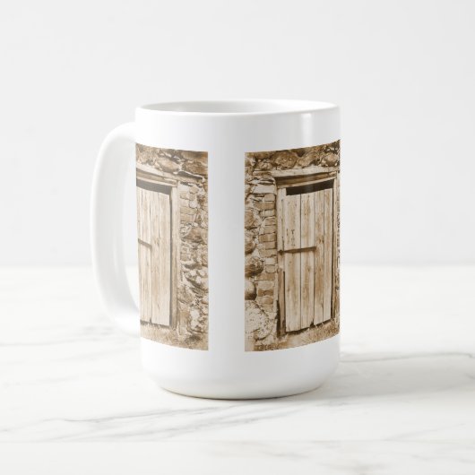 ALTE BARN-TÜR KAFFEETASSE (Vorderseite Links)