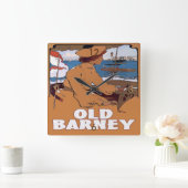ALTE BARNEY, Vintager Leuchtturm von Barnegat Quadratische Wanduhr (Zuhause)