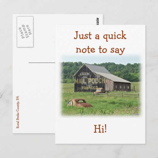 Alte Barnotenpouch Tabakwerbung Postkarte (Vorne/Hinten)