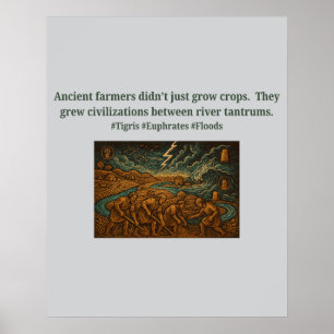 Alte Bauern...Fluss-Wutanfälle Poster